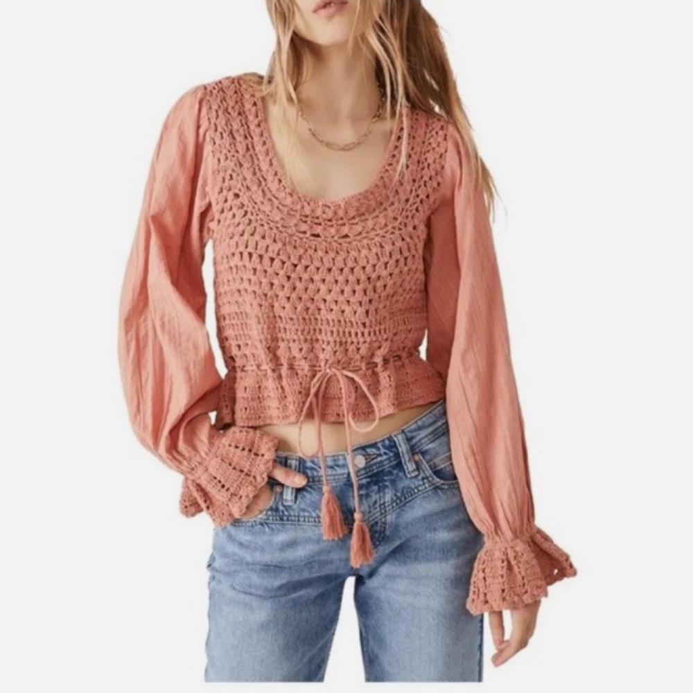 Free People Megan Crochet Top NWT size S